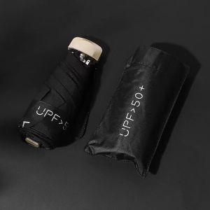 YINDIAO Mini Pocket Umbrella Parasol Sunscreen Sunny and Rain Dual-use Sunshade Anti-ultraviolet Female Small Portable Five-fold Umbrella