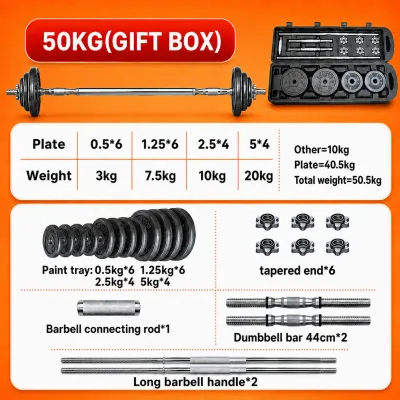 Painted Dumbbell 20/30/50KG Dumbbell Set Barbell Set Weights Barbell Fitness Adjustable Dumbbells