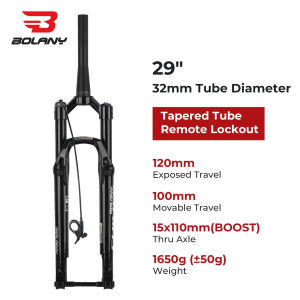 BOLANY Bicycle Fork 26 27.5 29Inch 120 Travel Air Oil Suspension Boost Thru Axle MTB Air Fork 29 Damping Adjustable Bike Part