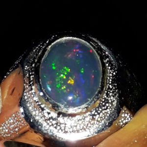 cincin kalimaya black opal abu solid asli banten