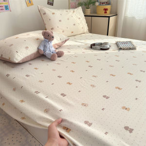 Grade A High Density Soft Flat Bed Sheet Simple Cute Doodle Print Bed Sheets Breathable Skin-Friendly Machine Washable Bedsheet2026