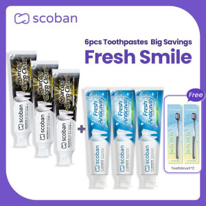【6pcs Toothpastes Tipid Bundle】Scoban Purple Toothpaste Charcoal Toothpaste Whitening Teeth Bundle