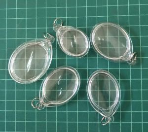 กรอบพระสำเร็จรูป แบบวงรีใส กรอบไข่แบบใส/ เบอร์1 (จำนวน  2 ชิ้น)