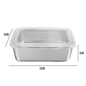 304 Stainless Steel Box Storage With Lid Refrigerator Fruit Food Containers Bekas Makanan