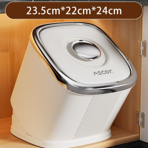 วิสัยทัศน์กล่องเก็บข้าวสารเครื่องกดข้าวหมุนได้6กก. พร้อมเวลาถังเก็บข้าวที่ใช้ในครัวเรือนถังเก็บข้าวสารแป้งที่ปิดสนิทอาหารแห้งเครื่องจ่ายซีเรียลกันความชื้น