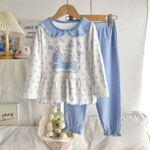 mirinnrada baby ชุดนอนเด็ก ชุดนอนแขนยาว+กางเกงขายาว ชุดนอนลูกสาว ลายการ์ตูนดิสนีย์