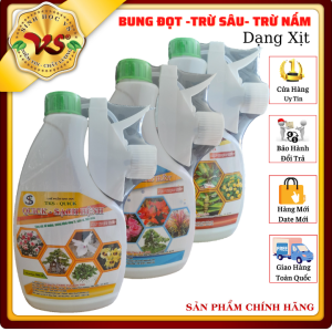 Bộ 3 Trừ Sâu Bệnh hại và Bung Đọt cho Hoa Cây cảnh - QUICK dạng xịt tiện lợi - Chai 500ml