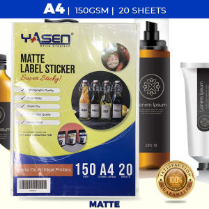 Sticker Paper Yasen 20 Sheets A4/A3 150GSM Matte Glossy Photo Labels Printing