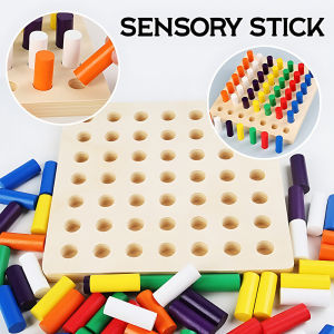 Montessori Wooden Cylinder Socket Blocks Board Game Toys Wooden Toys Color Sorting Fine Motor Skills Early Learning Toy Early Educational
