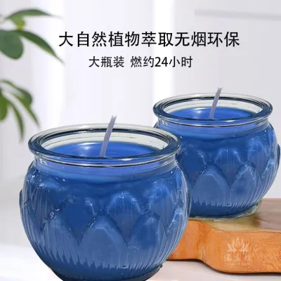 【Wholesale】Smokeless Candle 24 hours Butter Lamp lotus candle home temple for Buddha long bright Candle 中元节 酥油灯 酥油蜡烛