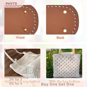 PHYTR HOT 22x10cm Long Bottom for Knitted Bag PU Leather Bag Base Handmade Bottom With Holes Diy Crochet Bag Bottom Accessories