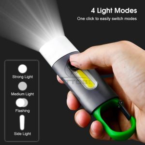 LED Flashlight USB Rechargeable Portable Torch for Home & Outdoor Zoomable Camping Light With Hook