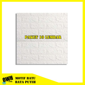 Paket Wallpaper Sticker Dinding Brick Foam 3D Timbul Isi 20 Lembar Motif  Batu Bata Alam