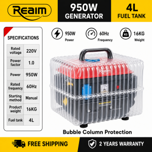 REAIM 4000W Portable Gasoline Generator Electric Power Supply for Home Backup Emergency Outdoor Camping and Worksite Use