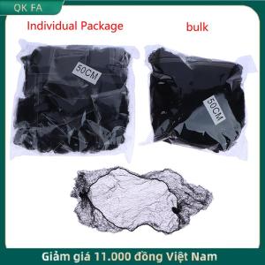 QK FA ✨ 50 cái tóc Net Đen đàn hồi bó tóc vô hình hairnet lưới Bun tóc Net 30 50 60cm Phụ kiện tóc