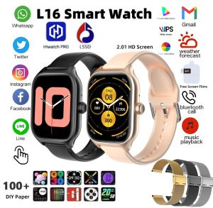 L16 Hiwatch Pro Watch 2.01 inch HD AMOLED Smart Watch Men Women Bluetooth Call Blood Pressure Monitoring Waterproof Sports Fitness