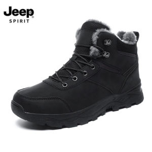 Jeep Super Warm Winter Snow Boots With Fur Plus Size 39-48 Hiking Boots Men Non-slip Outdoor Sneakers Men High Top Warm Shoes