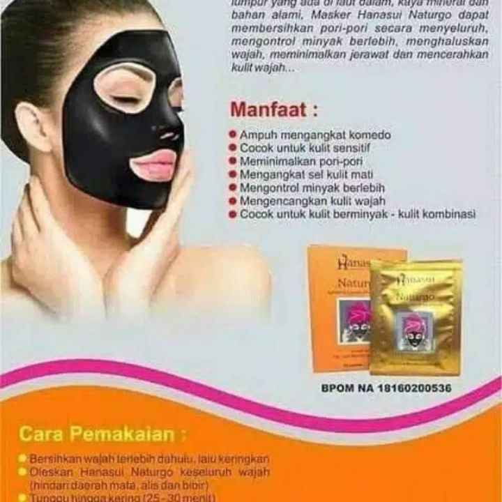 Hanasui Naturgo Masker Lumpur Wajah - Warna Hitam BPOM ORIGINAL BISA COD