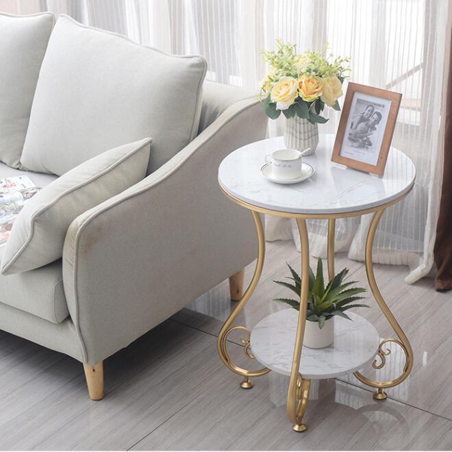 Nordic Light Luxury Small Coffee Table round Marble Side Table Living ...