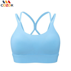 COZOK Large Size Beautiful Back Sports Bra Integrated High Strength Shockproof Yoga Running Fitness Sports Underwear For Women