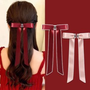 Detachable Magnetic Bow Streamer Ribbon Shark Claw Clip Elegant Hair Gripper Stylish Back Head Hair Decor Gift For Women Girls Daily Party