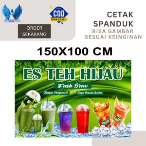 Cetak Spanduk Cetak Banner ES TEH HIJAU TEH TELAG TEH ROSELLA Costom desain