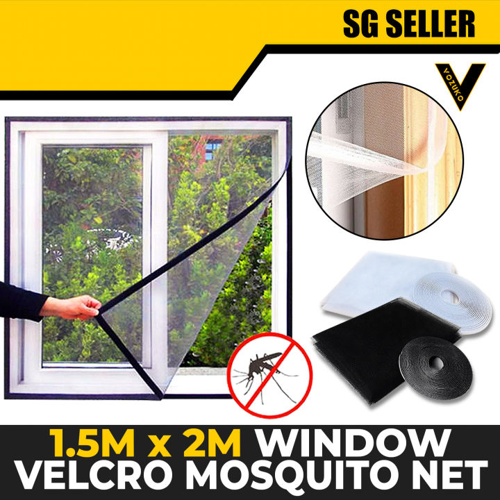 [SG SELLER] MOSQUITO NET WINDOW SCREEN MESH NET CURTAIN VELCRO INSECT ...