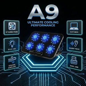 STRONG 6 FAN Laptop Cooler Fan Gaming Laptop Stand Cooling Pad Laptop Stand With Fan Kipas Laptop Cooling 电脑散热风扇