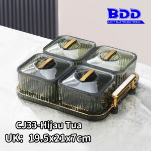 Toples buah snack dengan nampan segel bagus toples kacang Toples dan nampan Idul Fitri