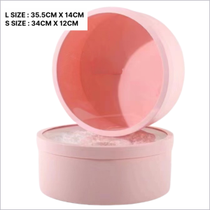 (2PCS) GIANT ROUND BOX Gift Box Birthday Wedding Kotak Hantaran Kek Bulat Transparent Cake Fruits Buah