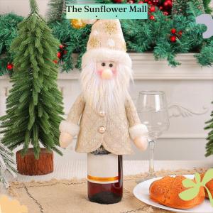 Sunflower Christmas Wine Bottle Caps For Festive Decoration Santa Claus Snowman Elk Christmas Wine Gift Bag Christmas Wine Bottle Caps