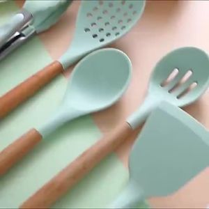 ListonX 12Pcs Cooking Tools Kitchen Cookware Set Silicone Utensils Cooking Sets Household Kitchen Accessories Sets