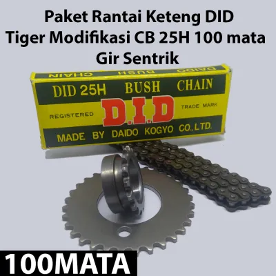 Rantai Keteng Kamprat Tiger DID Model CB 100 Mata dan Gir Sentrik Rantai Timing Tiger CB 100 Mata