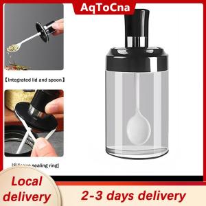 [COD] AqToCna Ship within 24 hours Glass Condiment Jars Set 4-Piece Spoon-Lid Combo