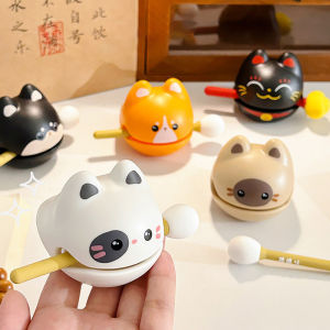 In Stock Cartoon Wooden Fish Desktop Jewelry Cute Fortune Cat Stress Reducing Toys Office Workstation Tapping Mood Control Stabilization Healing Cute Buddhist Small Gifts卡通木鱼桌面饰品 可爱招财猫 减压玩具 办公工位敲打情绪控制稳定治愈可爱佛系小礼物
