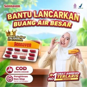 Sennaven 3 Blister 30 Kapsul Bantu Lancarkan Buang Air Besar Serta Mengobati Ambeiyen dan Wasir