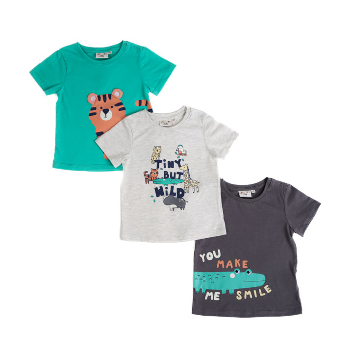 Babyshop Baby Boy T-shirt Set of 3 - Printed T-Shirt | Lazada