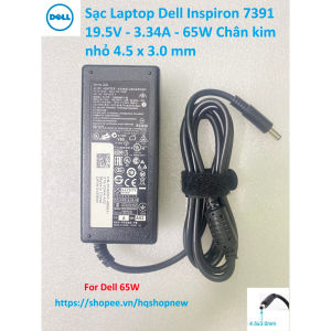 Sạc Laptop Dell Inspiron 7391 19.5V - 3.34A - 65W Chân kim nhỏ 4.5 x 3.0 mm