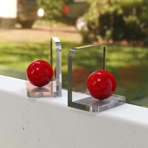 FFBH Clear Acrylic Figurines Minimalist Round Sphere Statue BookSorting Rack Unique Cabinet Storage Display Decoration Crafts 3M8Q4