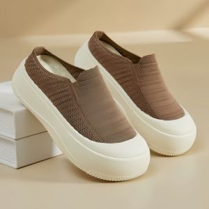 Smart casual high increase slip on stretchable sneaker shoes kasut perempuan