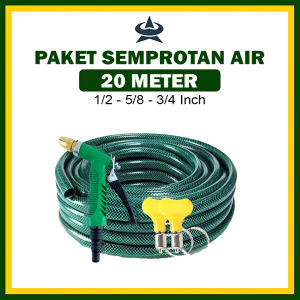 GEMUK Selang Air Cuci Motor 20 Meter Sepaket Selang Air Bening Anti Lumut Tebal Dengan Semprotan Nozzle Selang Air Cuci Mobil Motor Selang Air Kebun