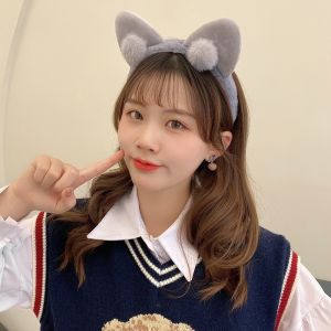 Cài tóc tai mèo băng đô hình mèo cài tóc lông xù mềm mại xinh xắn