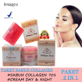 ( Best Seller ) Cream Collagen  / Paket Cream Collagen  ( Cream Siang, Cream Malam & Sabun Collagen 701) - Mencerahkan Dan Melembabkan Wajah - 50 Gr. 