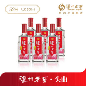 Six Bottles Luzhou Laojiao Touqu Baijiu Alcohol 52% 500ml