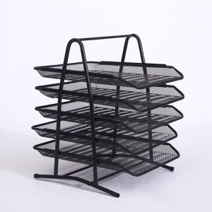 SKY ชั้นวางเอกสาร ชั้นวางหนังสือ 5 ชั้น 38*28*30cm สแตนเลสแข็งแรง กล่องใส่เอกสาร โฟลเดอร์กล่องใส่ของ ที่คั่นวางหนังสือ Document Shelf