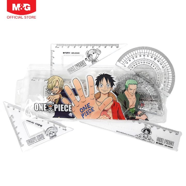 M&G One Piece Series Ruler Set - 4 PCS with Plastic Box Packaging ...