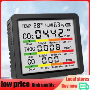 Indoor Air Quality Monitor TVOC Temperature Humidity CO CO2 Detection Portable Real-Time Detector for Home Hotel Office Car