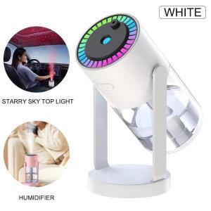 Humidifier with Starry Sky Projection USB Portable Air Humidifier Ambient Lights with Colorful Night Light  Silent Atomizer Projector Auto Shut-off for Home Bedroom Car Office