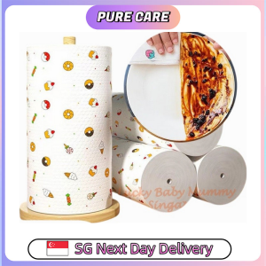 【Pure Care】 Washable Kitchen Paper Towels Grease Removal Reusable Disposable Dish Cloth Roll Absorbent