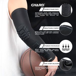 GVARD Elbow Sleeve Protector. Pelindung Siku Tangan Lengan Deker Siku Fitness Support Pelindung Siku Tangan